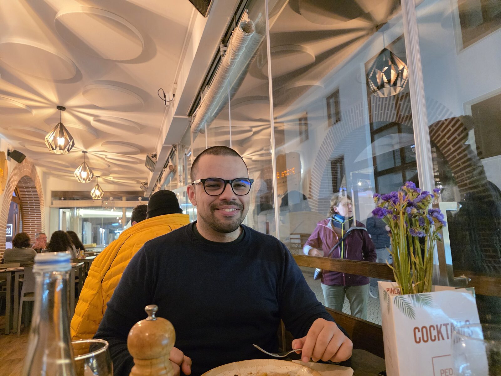 A resident at dinner in Ericeira